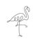 FLAMINGO LINE ART. Vector bird. Continuous Line Drawing Vector for print