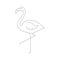 Flamingo line vector illustration isolated on white
