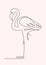 Flamingo in one line. Stylish decorative element. Vector illustration.