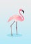 Flamingo painting. Wall painting of a flamingo, vector illustration