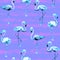 Flamingo pattern. Summer watercolor background.