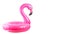 Flamingo print. Pink pool inflatable flamingo for summer beach isolated on white background. Minimal summer concept