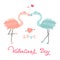 Flamingo`s love. Little animals with big love