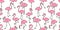 Flamingo seamless pattern vector pink Flamingos exotic bird tropical scarf isolated tile background repeat wallpaper cartoon illus