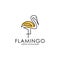 Flamingo unique outline logo