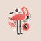 Flamingo vector hand drawn illustration