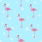 Flamingo winter style seamless pattern