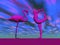 Flamingo yoga - 3D render