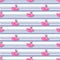 Flamingos background. Pink flamingos floats. Pool. Inflatable circle. Seamless pattern. Pink bird on water surface.