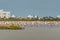 Flamingos in Ebro Delta nature park, Tarragona, Catalunya, Spain.