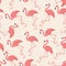 Flamingos exotic seamless pattern