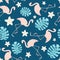 Flamingos exotic seamless pattern