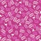 Flamingos and fern leaves with gradient on crimson background