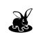 Flamish giant rabbit silhouette vector illustration