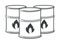 Flammable barrels, oil or biofuel, explosive chemicals isolated icon