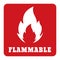 Flammable icon red sign label