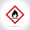 Flammable icon on white background