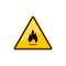Flammable inflammable warning sign with fire flame