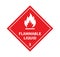 Flammable liquid sign on white background. Danger sign. Label, Sticker, Symbol. Vector illustration