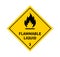 Flammable liquid sign on white background. Danger sign. Label, Sticker, Symbol. Vector illustration