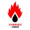 Flammable liquid vector icon
