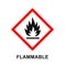 Flammable packaging icon. Flame fire logo symbol. Warning danger sign. Vector illustration image. Isolated on white background