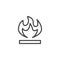 Flammable packaging line icon
