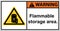 flammable storage tanks, flammable storage areas,sign warning.