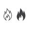 Flammable symbol line and glyph icon