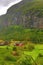 Flamsdalen valley view rainy summer day Norway