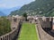 Flanking of castel grande in Bellinzona city in Switzerland