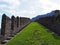 Flanking and grass in castel grande in Bellinzona city in Switzerland