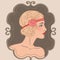 Flapper girls set: retro party invitation design in 20\'s style