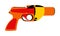 Flare gun  isolated on white background. Signal pistol for survival stray people. SOS alert weapon for rescue help.