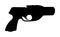 Flare gun  silhouette isolated. Signal pistol for survival stray people. SOS alert weapon for rescue help.