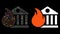 Flare Mesh 2D Bank Fire Conflagration Icon with Flash Spots