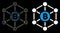 Flare Mesh 2D Bitcoin Finance Netwok Icon with Flare Spots