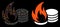 Flare Mesh 2D Coins Fire Disaster Icon with Flare Spots