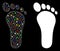 Flare Mesh 2D Footprint Icon with Flare Spots