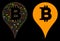 Flare Mesh Carcass Bitcoin Marker Icon with Flare Spots