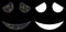 Flare Mesh Carcass Embarrassed Smiley Icon with Flare Spots