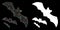 Flare Mesh Carcass Flying Bats Icon with Flare Spots