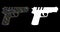 Flare Mesh Carcass Pistol Gun Icon with Flare Spots