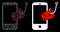 Flare Mesh Carcass Smartphone Message Phishing Icon with Flash Spots