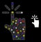 Flare Mesh Finger Click Icon with Constellation Color Lightspots