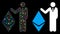 Flare Mesh Network Banker Show Ethereum Icon with Flare Spots