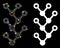 Flare Mesh Network Binary Tree Icon with Flare Spots