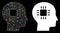 Flare Mesh Network Brain Processor Icon with Flare Spots