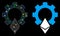 Flare Mesh Network Ethereum Gear Icon with Flare Spots