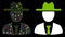 Flare Mesh Network Farmer Boss Icon with Light Spots